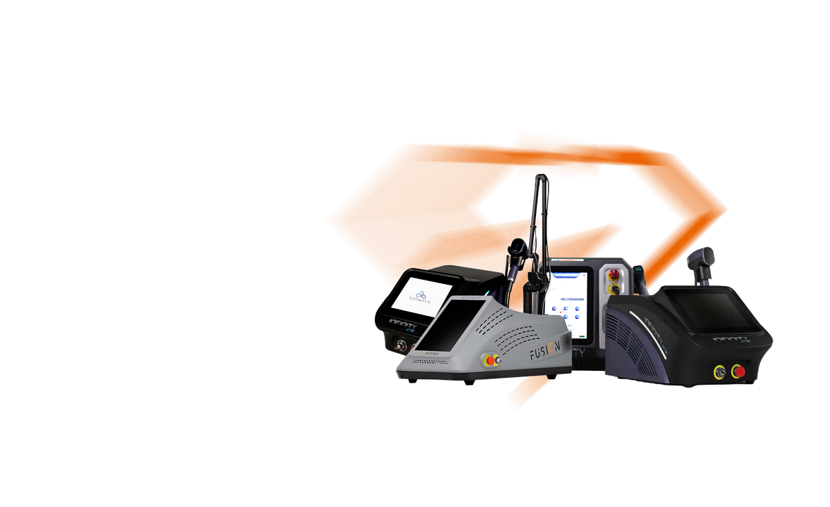 Equipamentos Fusion e Infinity One com identidade visual Laser Experience